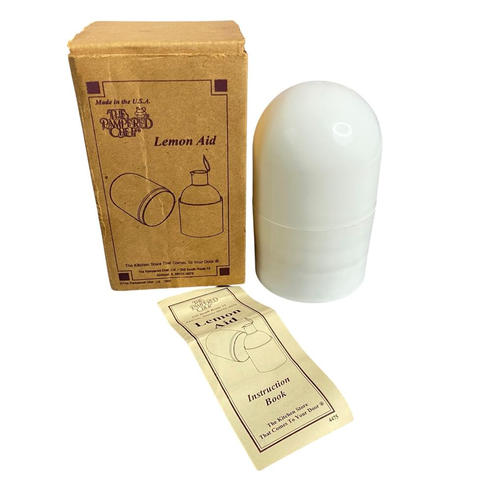 Vintage Pampered Chef Lemon Aid Citrus Extractor Juicer Spigot White Retro 1994